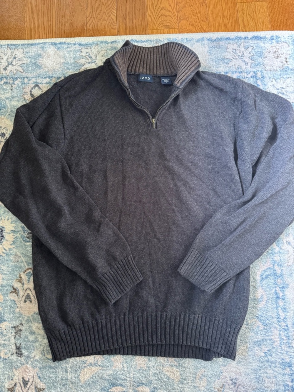 Izod Men's Dark Gray Half-Zip Sweater